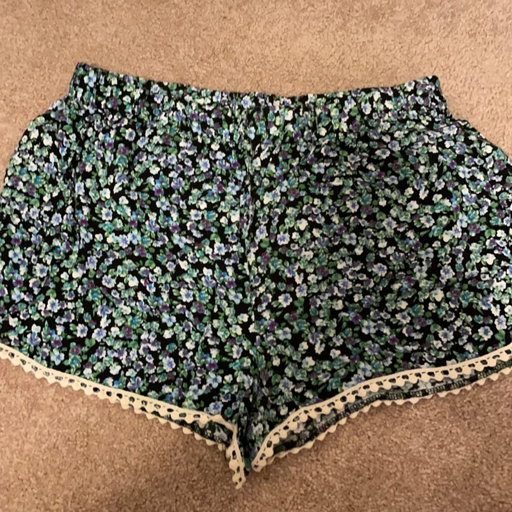 Floral fabric shorts!